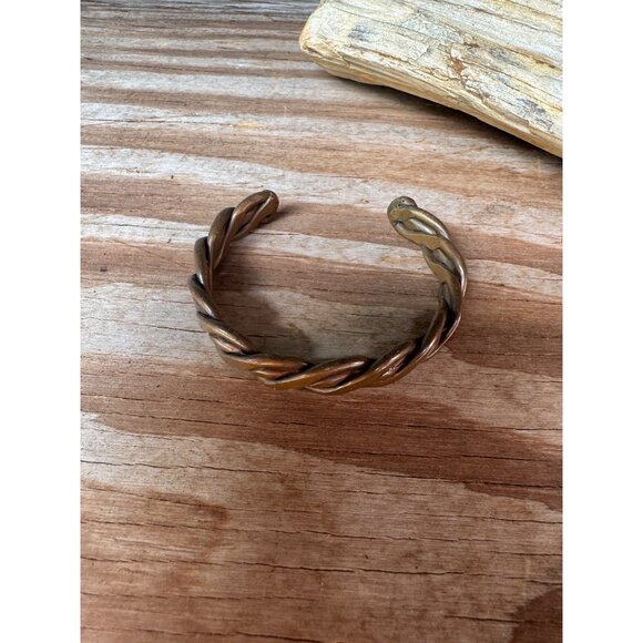 Solid Copper Cuff Bracelet Braided Twisted Rope Heavy Thick - Picture 6 of 8